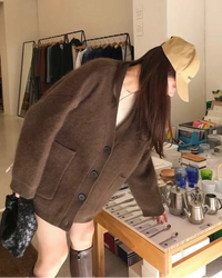 Mid-Length Cashmere V-Neck Cardigan