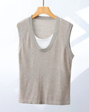 Wool-Blend Crew-Neck Knitted Vest