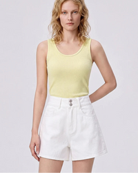 Relaxed High-Waist Denim Shorts