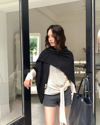 Wool Oversized Triangle Shawl Scarf