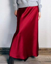 Satin A-Line Maxi Skirt