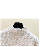Elk printed Mink Velvet Mock Neck Sweater