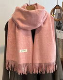 Faux Cashmere Tassel Wrap Scarf