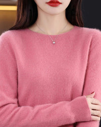 Wool Crew Neck Long-Sleeved Pullover Sweater