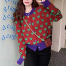 Ugly Sweater Heart Detail Knitted Short Cardigan