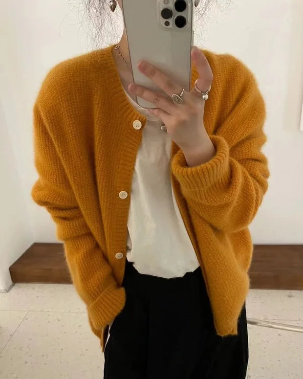 Round Neck Short Cardigan