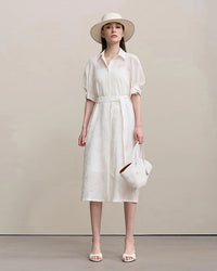 Casual Loose Embroidered A-Line Belted Long Skirt