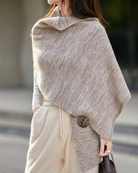 Merino Wool Solid Knit Shawl Scarf