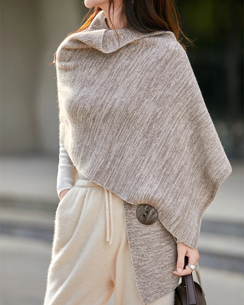 Merino Wool Solid Knit Shawl Scarf