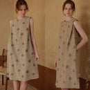 Cotton-colored Woven Jacquard  Nightdress