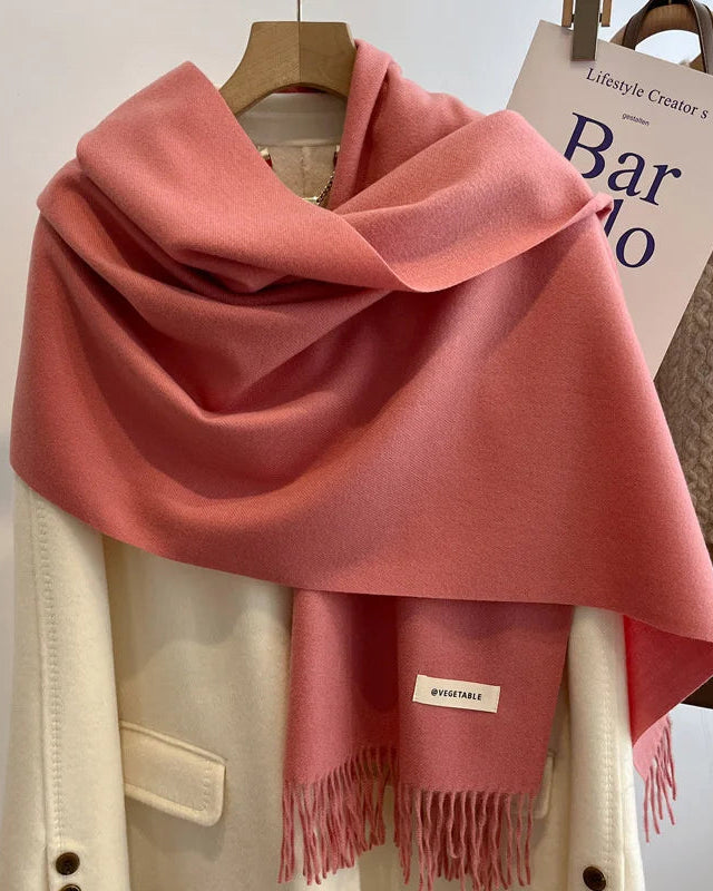 Faux Cashmere Tassel Wrap Scarf
