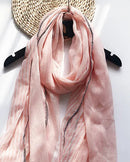Two-Tone Linen-Look Shawl Scarf