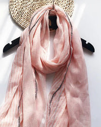 Two-Tone Linen-Look Shawl Scarf