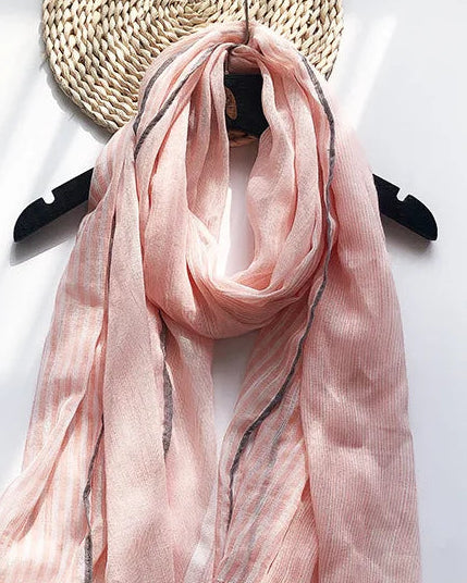 Two-Tone Linen-Look Shawl Scarf