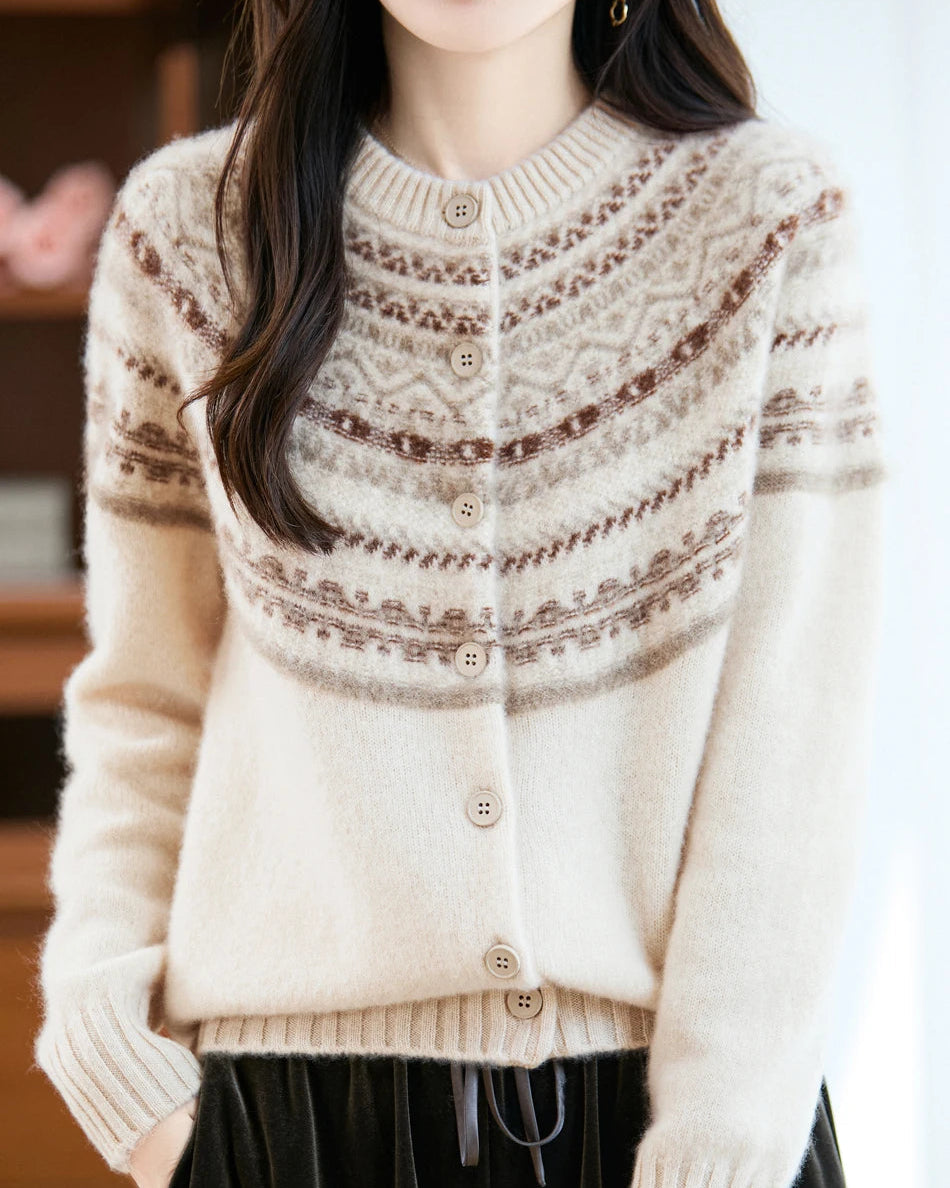 Fair Isle Merino Wool Cardigan