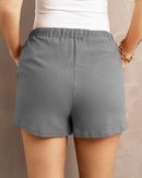 High-Waist Drawstring Casual Shorts