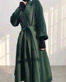 Belted Wool-Blend Wrap Coat