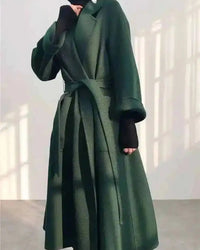 Belted Wool-Blend Wrap Coat