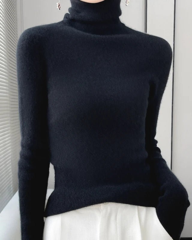 Wool Long-Sleeved Turtleneck Slim Fit Sweater
