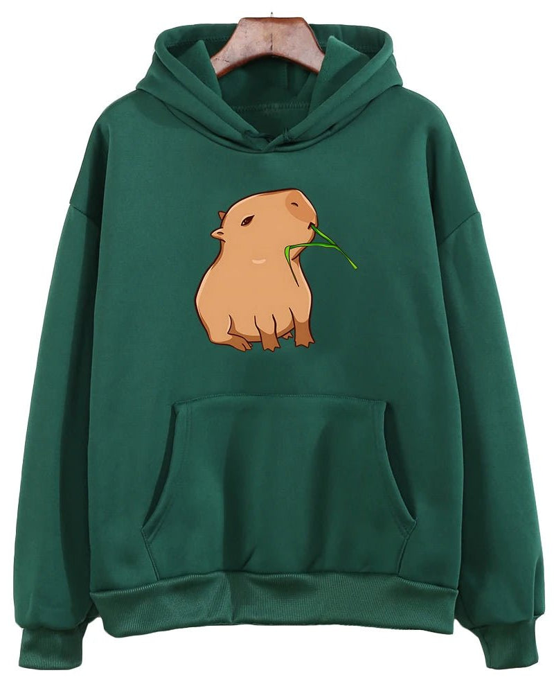 Funny Capybara Print Hoodies
