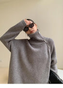 Oversize Asymmetrical Zip Knitted Sweater