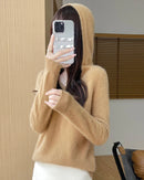 Merino Wool Hooded Pullover Sweater