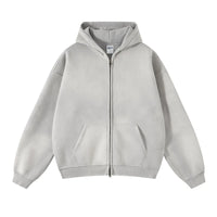 Retro Zipped Loose Hoodie