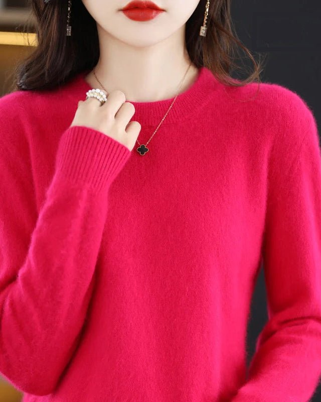 Mink Cashmere Crew Neck Knitted Sweater