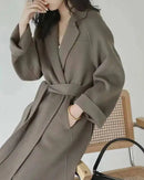 Relaxed Belted Wool Blend Coat