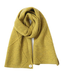Merino Wool Jacquard Twist Button Neck Scarf