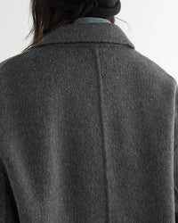 Wool-Blend Double-Breasted Midi Overcoat