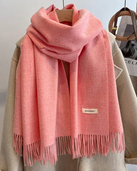 Faux Cashmere Tassel Wrap Scarf