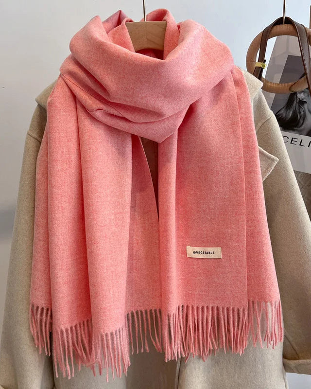 Faux Cashmere Tassel Wrap Scarf