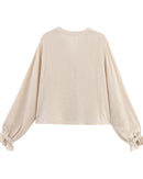 Stylish Short Hollow-Out Embroidered Shirt