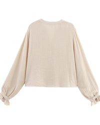 Stylish Short Hollow-Out Embroidered Shirt