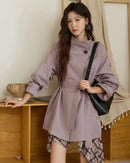 Stand-Collar Belted Trench Coat