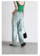 High Waisted Wide Leg Denim Pants