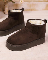 Flannel Slip-On Snow Ankle Boots