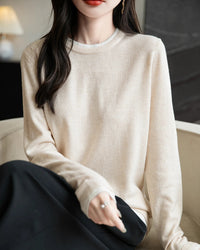 Layered-Look Wool-Blend Knit Top