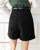 Textured High-Rise Casual Shorts