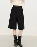 Retro Straight-Leg Loose High-Waisted Shorts