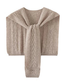 Wool Hollow Twist Knit Shawl