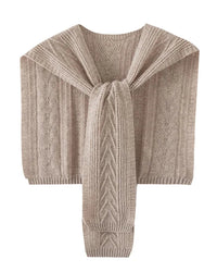 Wool Hollow Twist Knit Shawl