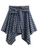 Textured High Waist A-Line Skirt