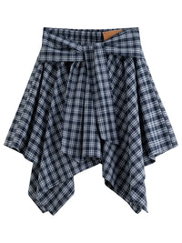 Textured High Waist A-Line Skirt