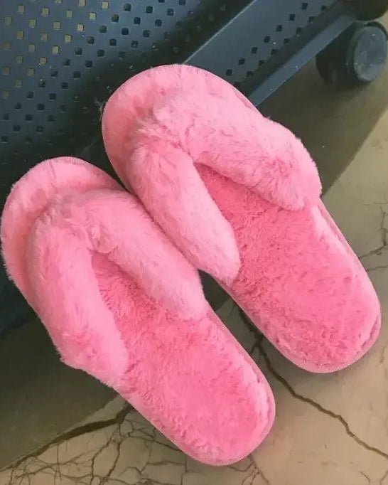 Velvet Thickened Plush Indoor Flip-Flops