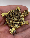 Stylish Rhinestone Little Turtle Brooch