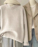 Soft Waxy Round Neck Cashmere Sweater