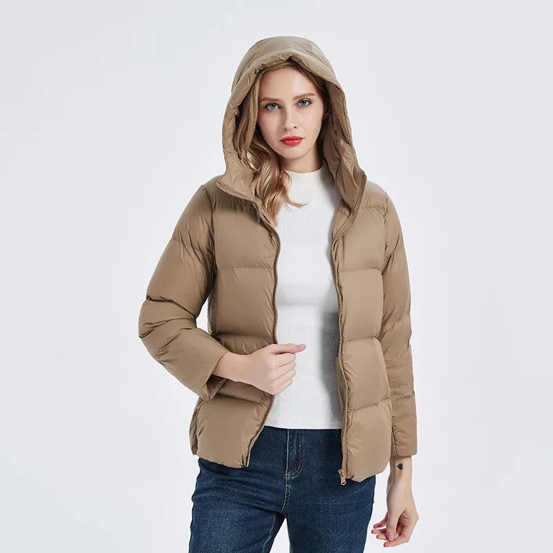 Hooded White Duck Down Jacket