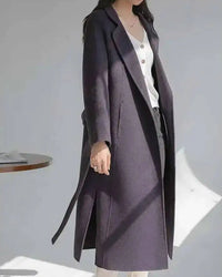 Relaxed Belted Wool Blend Coat